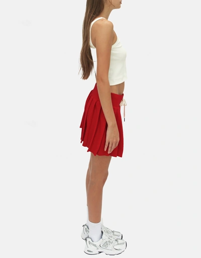 Dylan Pleated Skirt-red