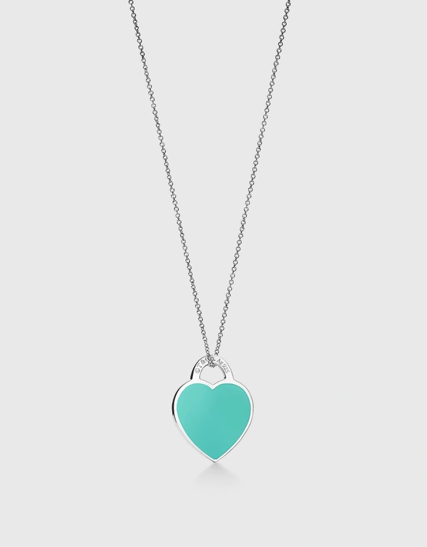 Tiffany & Co. Return To Tiffany Small Sterling Silver Heart Tag Pendant Necklace