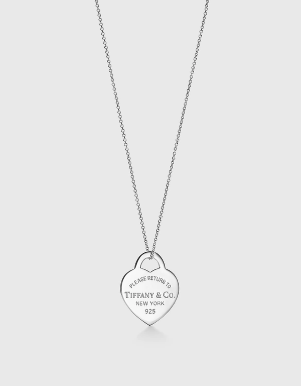 Tiffany & Co. Return To Tiffany Small Sterling Silver Heart Tag Pendant Necklace