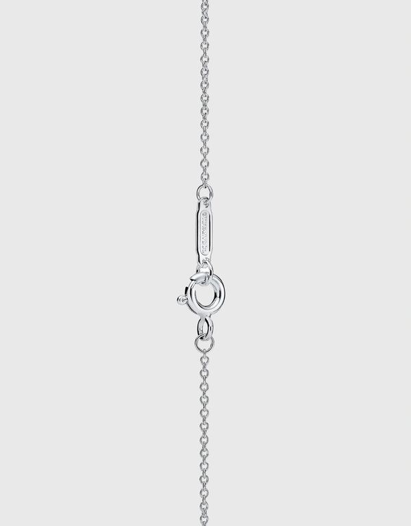 Tiffany & Co. Return To Tiffany Mini Sterling Silver Tiffany Blue Double Heart Tag Pendant Necklace - 18"
