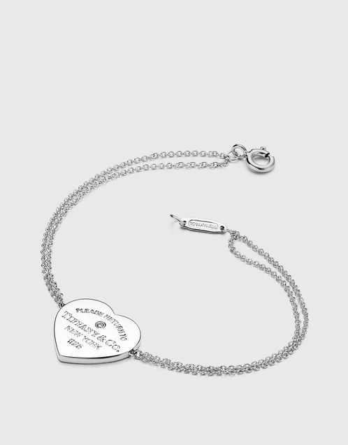 Return To Tiffany Small Sterling Silver Heart Double Chain Bracelet