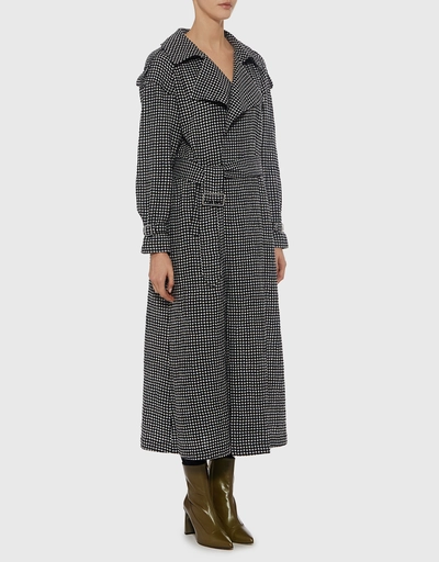 Gingham Belted Trench Coat