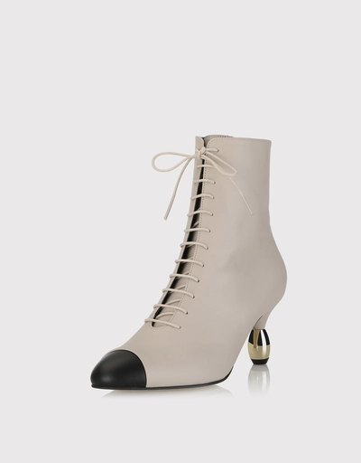 Amber Mid-Heeled Lace Up Boots