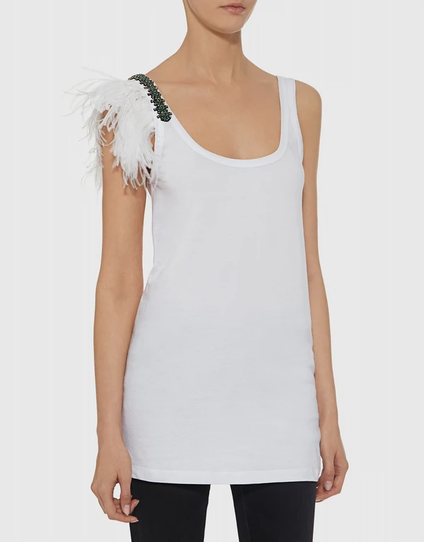 No.21 Feather Embellished Tank