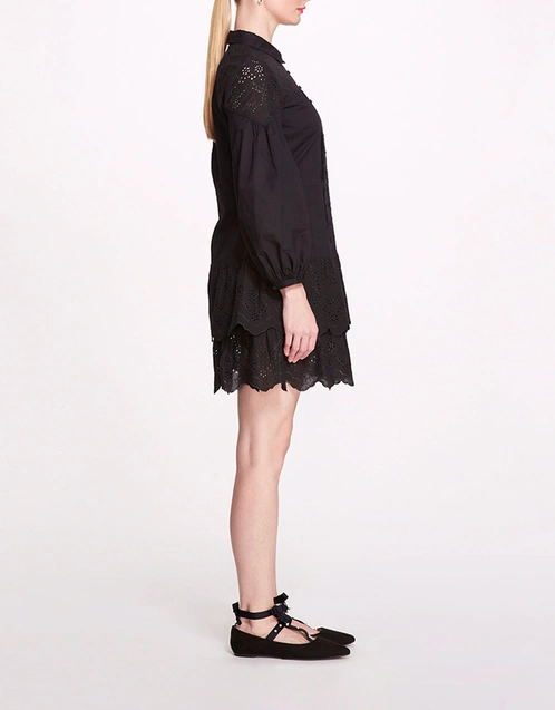 Marigold Mini Shirt Dress-Black