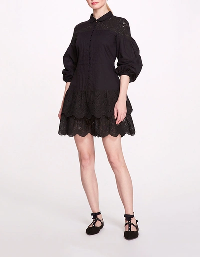 Marigold Mini Shirt Dress-Black