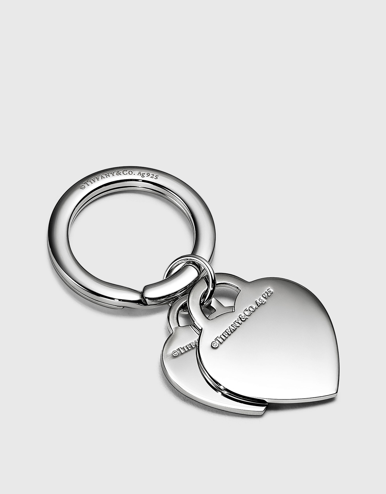 Return to Tiffany™ Round and Heart Tag Keyring in Silver with Tiffany Blue®