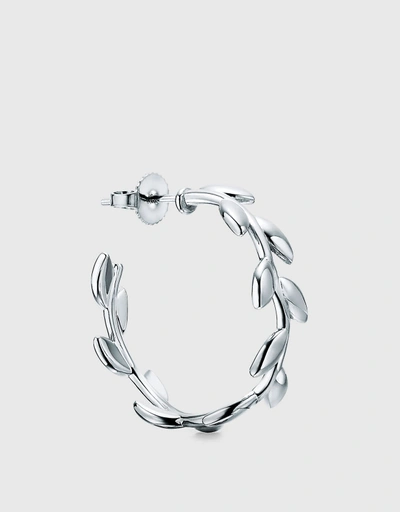 Paloma Picasso Sterling Silver Olive Leaf Hoop Earrings