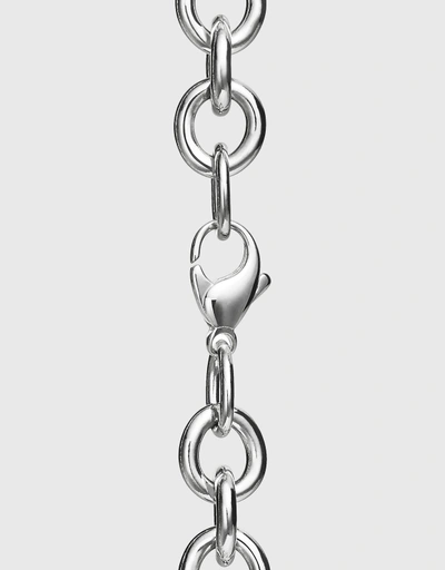 Return to Tiffany 中型純銀鑽石心形標誌鏈環吊墜項鍊