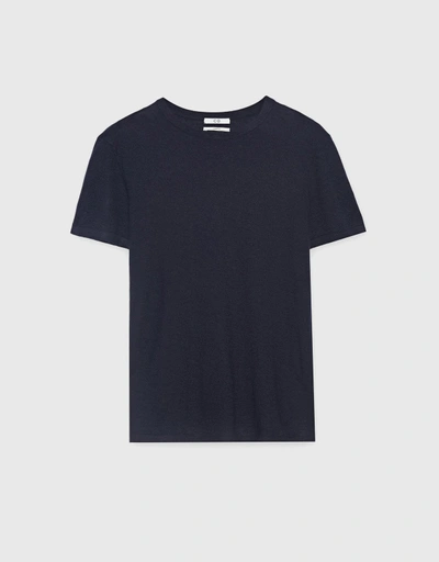 Navy Cashmere T-Shirt and Jogger Pants