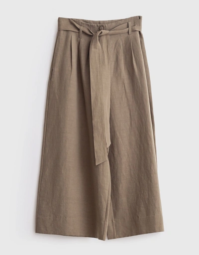 Wide Leg Belted Culotte Pant