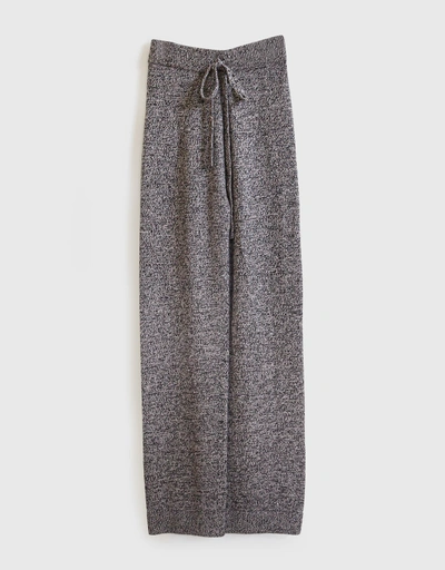 Cashmere drawstring pant in spotted grey