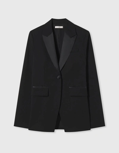 Tuxedo Blazer in Virgin Wool - Black