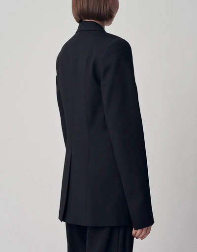 Tuxedo Blazer in Virgin Wool - Black
