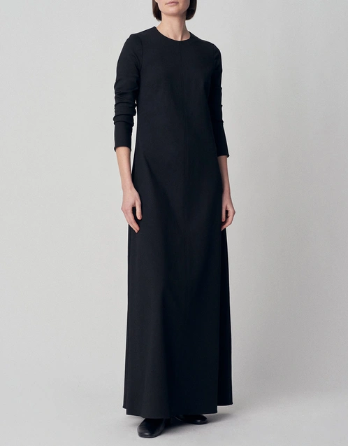 Long Sleeve Virgin Wool Column Dress