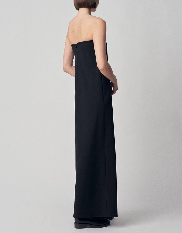Co Strapless Dress in Virgin Wool - Black
