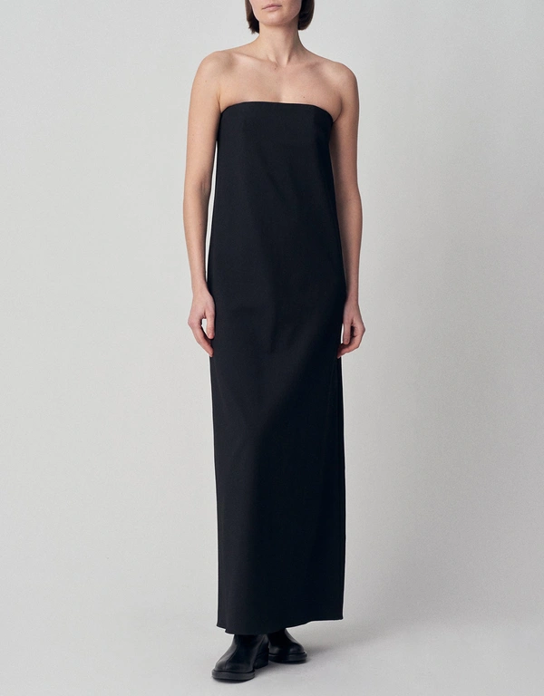 Co Strapless Dress in Virgin Wool - Black
