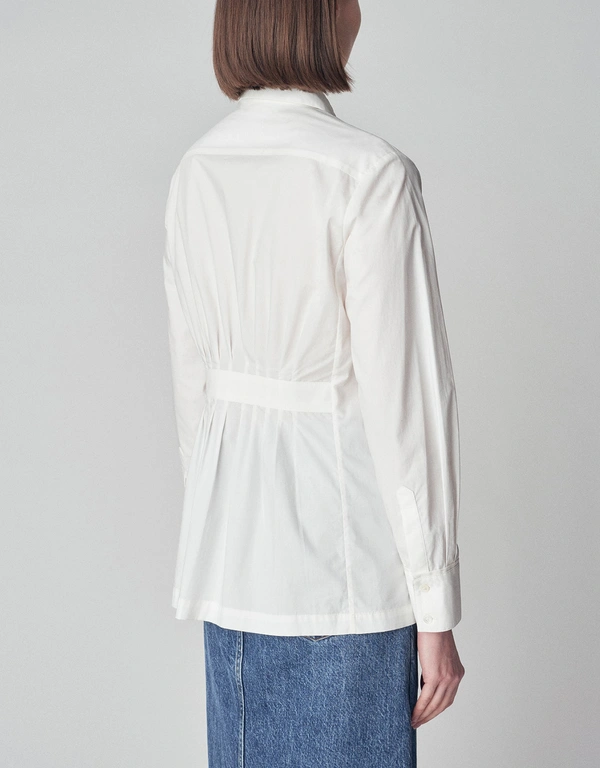 Co Long Sleeve Utility Shirt in Cotton  - Ivory