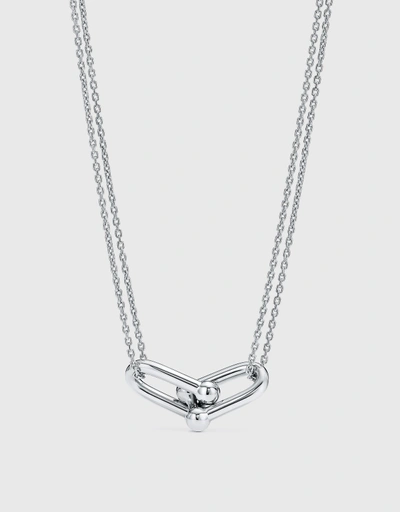 Tiffany HardWear Large Sterling Silver Double Link Pendant Necklace