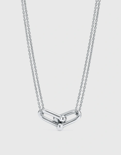 Tiffany HardWear Large Sterling Silver Double Link Pendant Necklace