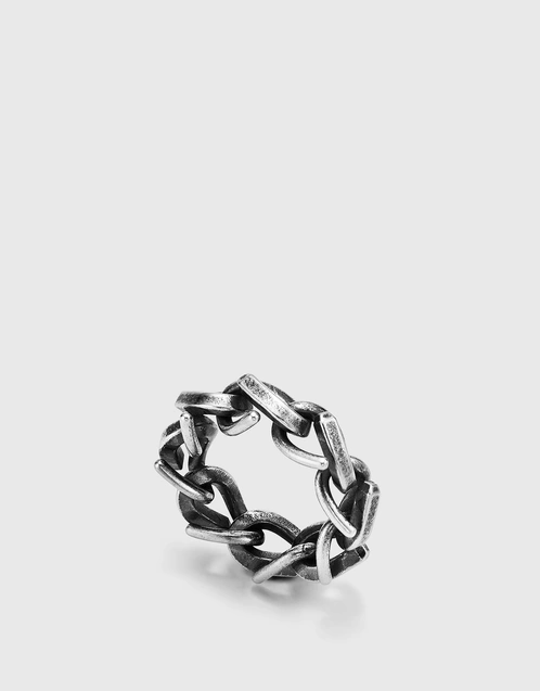 Tiffany Forge Blackened Sterling Silver Link Ring