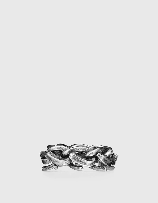 Tiffany & Co. Tiffany Forge 燻黑純銀鏈接環戒指