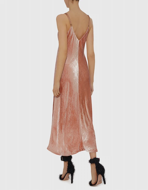 A.L.C. Annex Velvet Slip Midi Dress