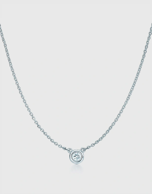Tiffany & Co. Elsa Peretti Sterling Silver Diamonds By The Yard Single Diamond Pendant Necklace - 0.1g