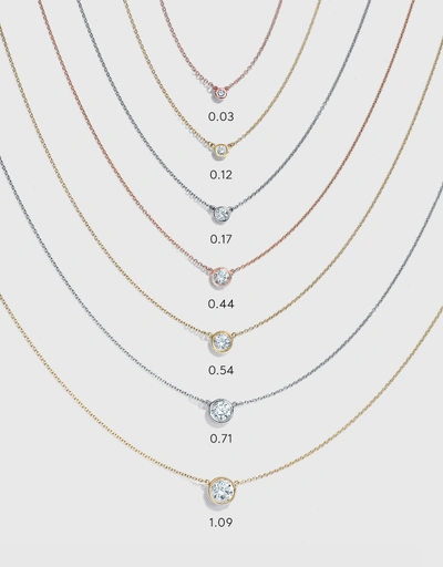 Elsa Peretti Sterling Silver Diamonds By The Yard Single Diamond Pendant Necklace - 0.1g