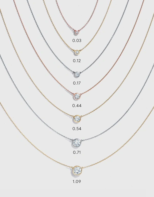 Tiffany & Co. Elsa Peretti 純銀單顆鑽石鏈墜項鍊 -0.1g