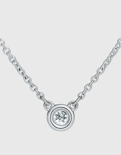Elsa Peretti Sterling Silver Diamonds By The Yard Single Diamond Pendant Necklace - 0.07g