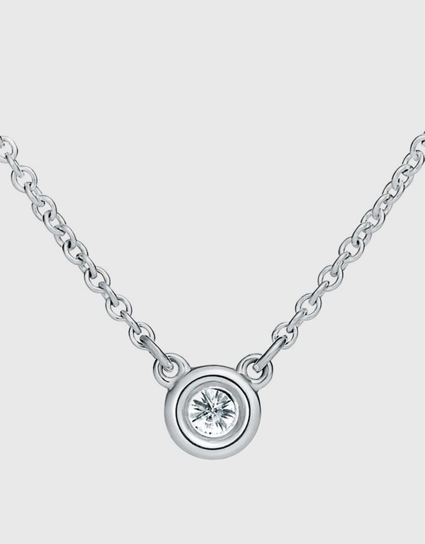 Tiffany & Co. Elsa Peretti Sterling Silver Diamonds By The Yard Single Diamond Pendant Necklace - 0.07g