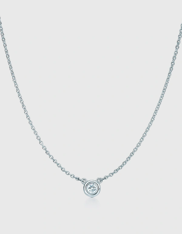 Tiffany & Co. Elsa Peretti Sterling Silver Diamonds By The Yard Single Diamond Pendant Necklace - 0.07g