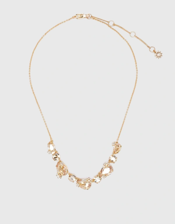 Marchesa Notte Gold Stone Necklace-Gold