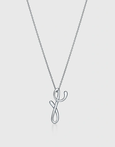Elsa Peretti Small Sterling Silver Alphabet Letter Y Pendant Necklace