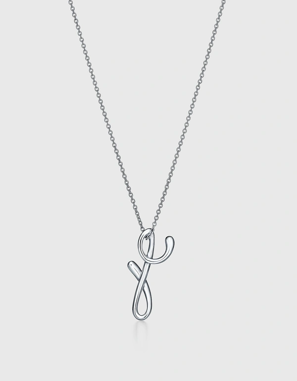 Tiffany & Co. Elsa Peretti Small Sterling Silver Alphabet Letter Y Pendant Necklace