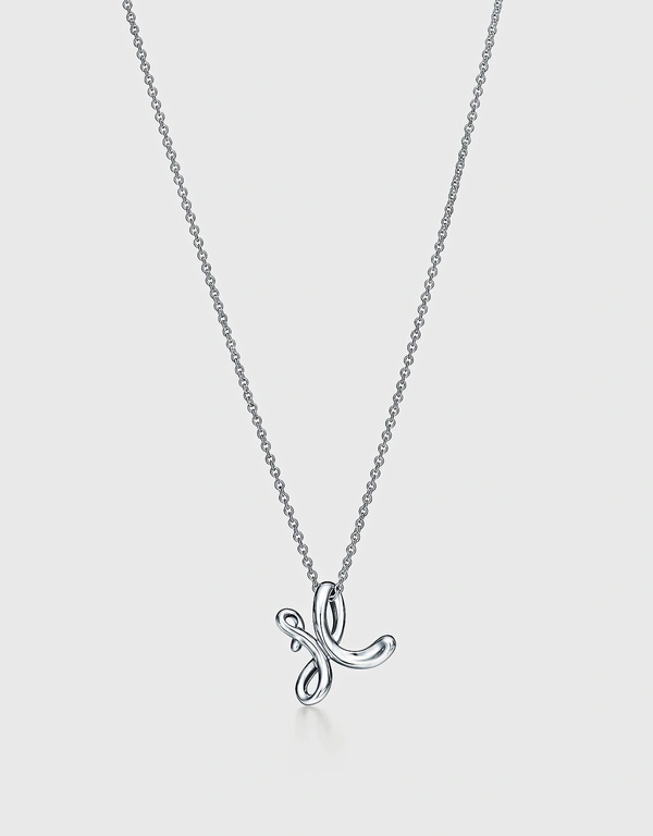 Tiffany & Co. Elsa Peretti Small Sterling Silver Alphabet Letter X Pendant Necklace