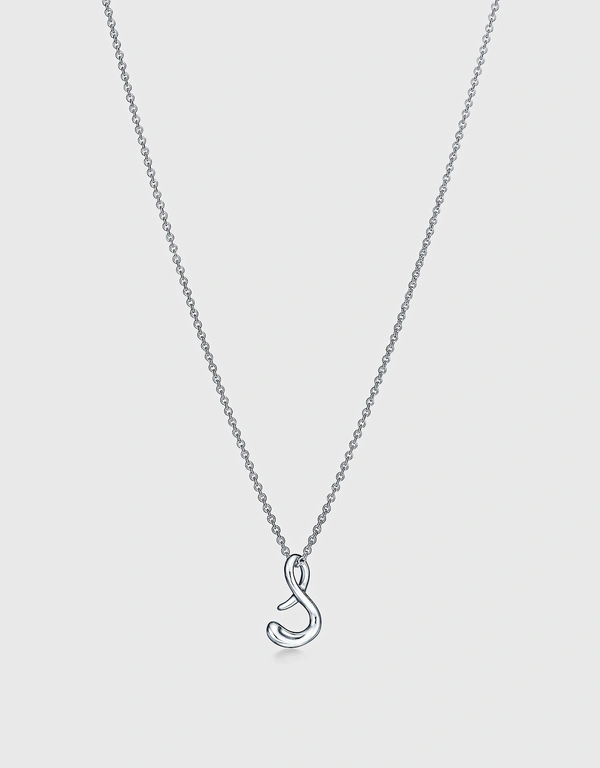 Tiffany & Co. Elsa Peretti Small Sterling Silver Alphabet Letter S Pendant Necklace