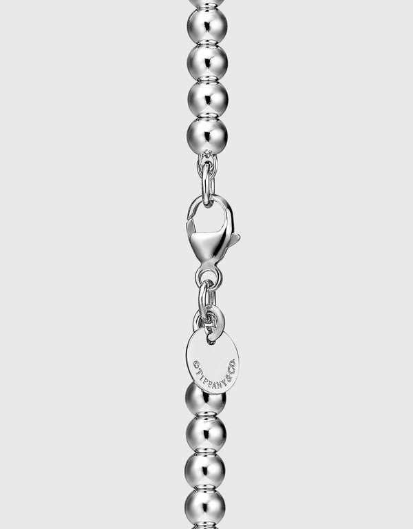 Tiffany & Co. Return To Tiffany 玫瑰金心形標誌和純銀珠項鍊