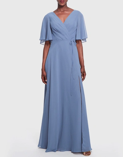 Rome Short Sleeves Wrap Gown