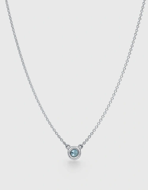Elsa Peretti Sterling Silver Color By The Yard Aquamarine Pendant Necklace