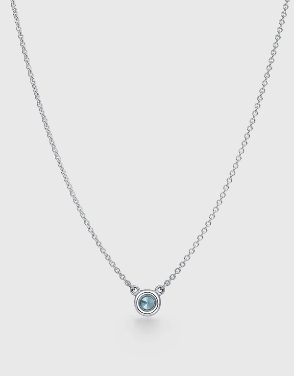 Tiffany & Co. Elsa Peretti Sterling Silver Color By The Yard Aquamarine Pendant Necklace