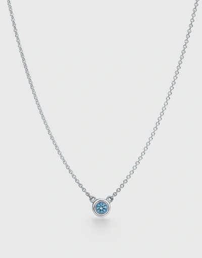 Elsa Peretti Sterling Silver Color By The Yard Aquamarine Pendant Necklace