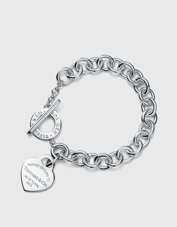 Tiffany & Co. Return To Tiffany Medium Sterling Silver Heart Tag Toggle Bracelet