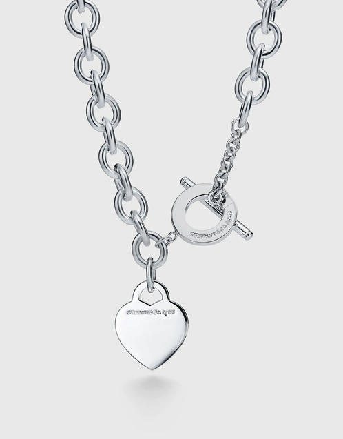 Return To Tiffany Sterling Silver Heart Tag Toggle Necklace