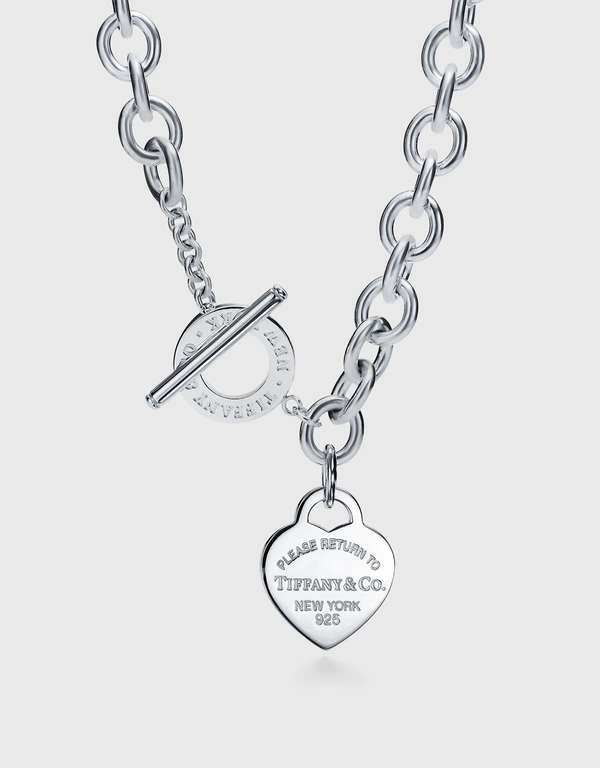 Tiffany & Co. Return To Tiffany Sterling Silver Heart Tag Toggle Necklace