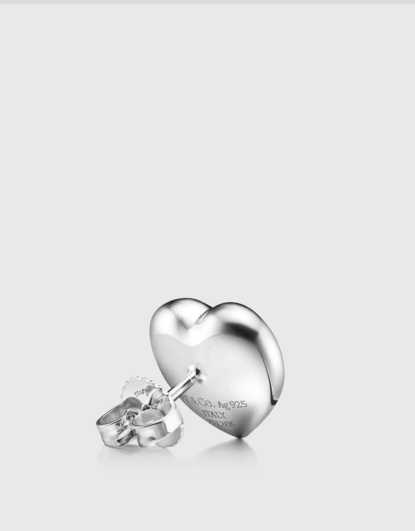 Tiffany & Co. Return To Tiffany Mini Sterling Silver Full Heart Earrings