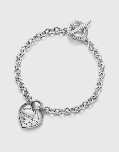 Return To Tiffany Small Sterling Silver Full Heart Toggle Bracelet