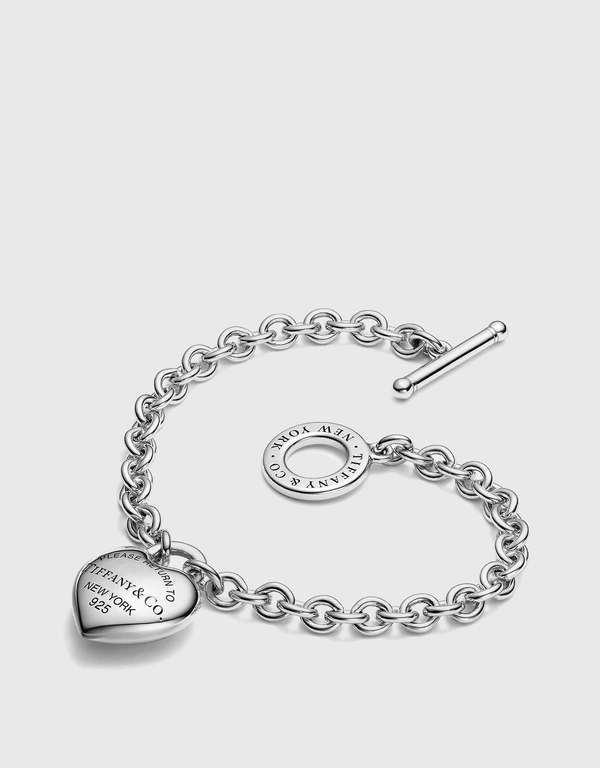 Tiffany & Co. Return To Tiffany Small Sterling Silver Full Heart Toggle Bracelet