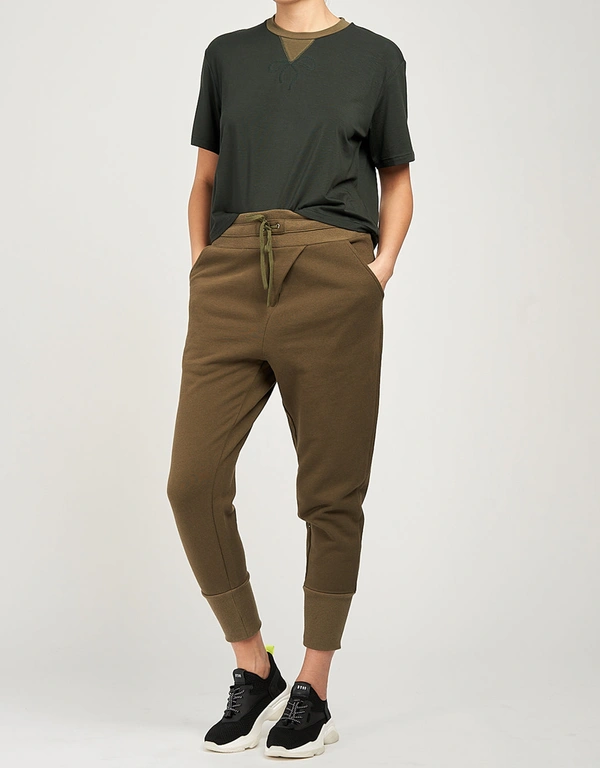 Marchesa Active Dominique Women’s Cropped Tee Shirt-Olive